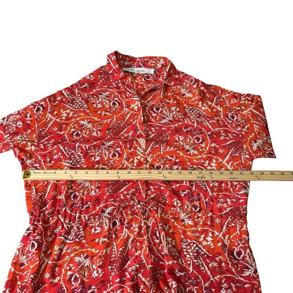 IRO Jacto Gathered Button Up Abstract Floral Blouse Size EU 34/U.S. Size 4 - Picture 12 of 16